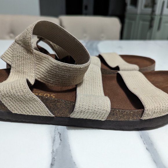 White Mountain Footbeds SZ 7 / EU SZ 37 Women's Fabric Flat Slip-On Sandals - Picture 3 of 4